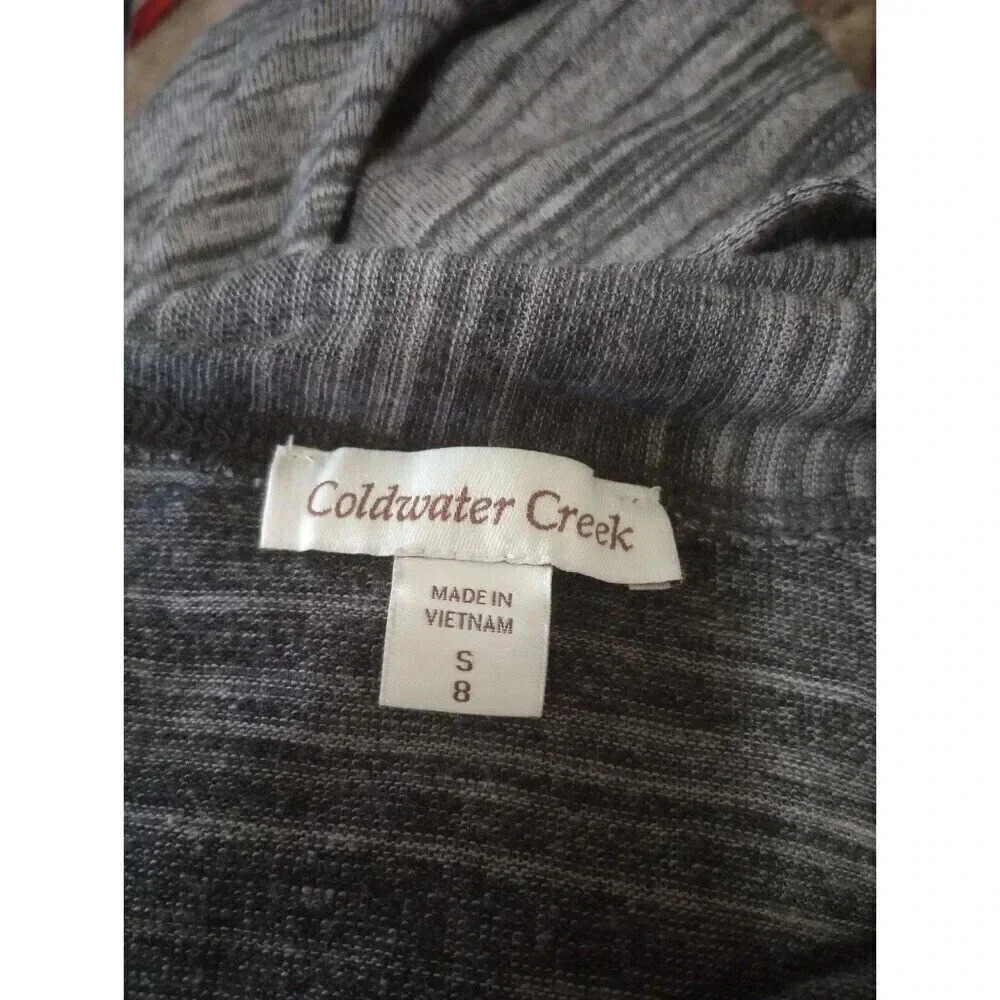 Coldwater Creek Cardigan Gray Knit Open Front Small Size 8 - Picture 3 of 5